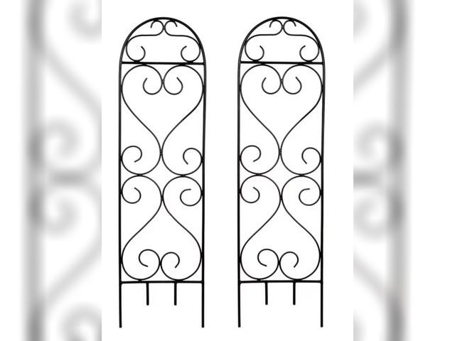 Lot 96-165007 - Hosley Set of 2 Iron Wave Pot Trellis 7.5" W x 27" H, Ideal Gift for Floral Arrangements Wedding or ...