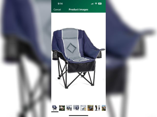 Lot 96-180021 - Oversized Camping Chairs Extra Wide 400lbs Capacity, Heavy Duty Folding Outdoor Chair with 2 Cup Hol...