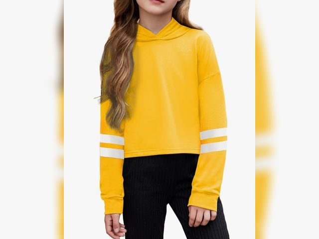 Lot 96-166152 - Girls Crop Top Hoodie Kids Long Sleeve Pullover Sweatshirts Size Unknown 

New. Actual item may vary...