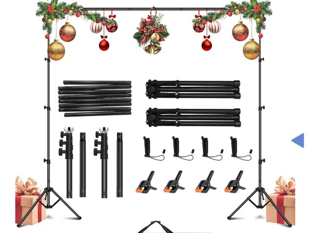 Lot 96-163861 - Jiang&amp;Rong Portable Reverse-Folding Backdrop Stand Kit, 10ft x 6.5ft (W x H) Adjustable Backgrou...