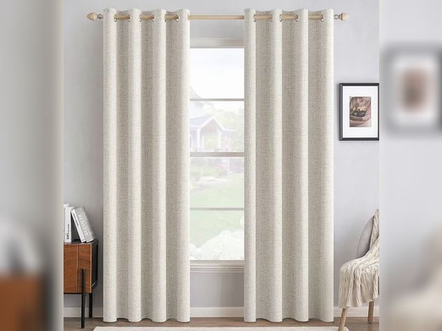 Lot 96-230771 - MIULEE 100% Blackout Linen Curtains for Bedroom Birch 2 Pack New