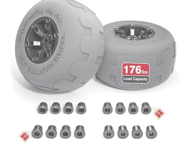 Lot 96-176813 - PYY Beach Wheels Sand Tires, Big Balloon Wheels 13' Flat-Free Replacement Tires for Rolling Beach Ca...