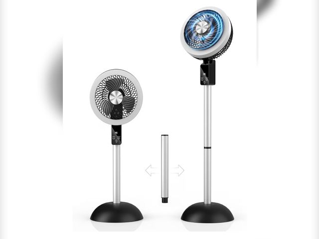 Lot 96-177822 - Portable Standing Fan, 10000mAh Rechargeable Battery Powered, 90°+120°Omnidirectional Oscillating Fa...