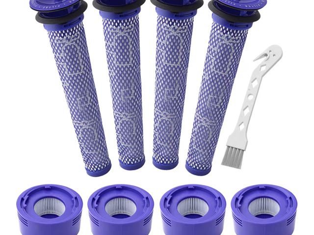 Lot 96-190983 - Lemige 4 Pre-Filters and 4 Post-Filters Replacement Compatible with Dyson V7, V8 Animal and Absolute...