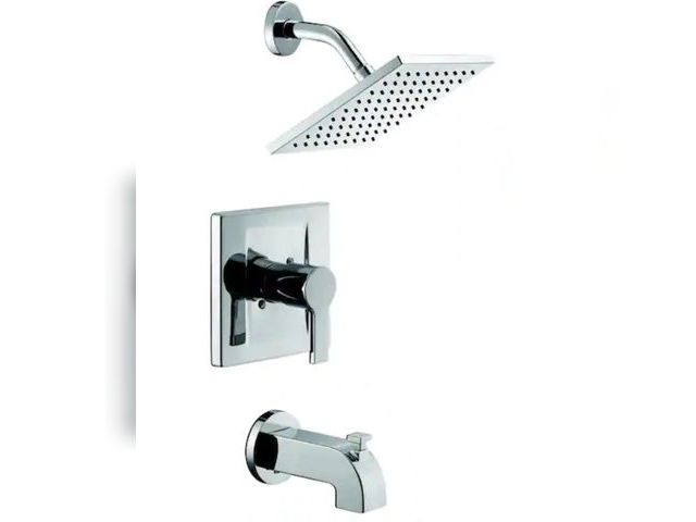 Lot 96-173458 - Glacier Bay Modern Single-Handle 1-Spray Tub and Shower Faucet 1.8 GPM in Chrome MSRP $149

Appears ...