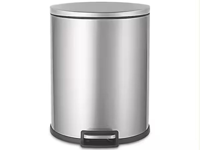 Lot 96-181928 - 13 gal. Stainless Steel Step-On Trash Can D-Shaped
Unused