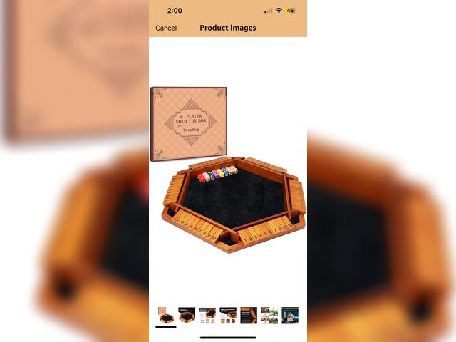 Lot 96-190646 - Upgraded 1-6 Players Shut The Box Dice Game, Wooden Board Table Family Game for Kids and Adults with...