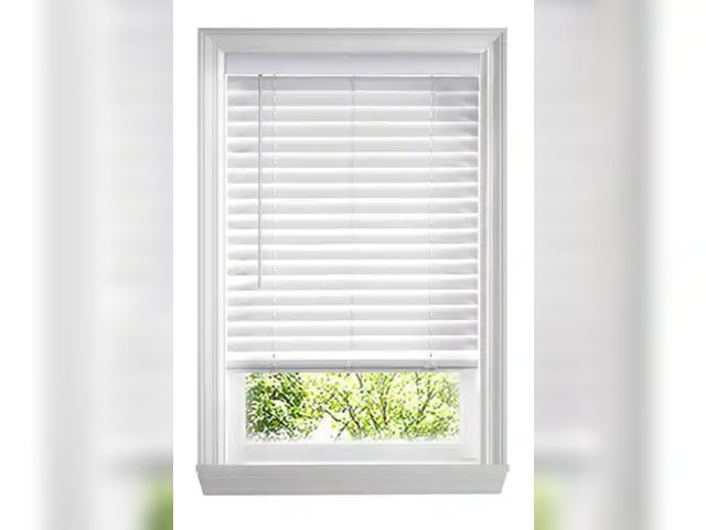 Lot 96-222144 - Home Decorators Collection
White Cordless Faux Wood Blinds for Windows with 2 in. Slats - 27 in. W x...