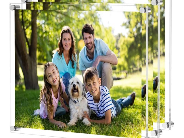 Lot 96-139506 - NIUBEE Clear Acrylic Wall Mount Floating Frameless Picture Frame Up to 18x24 Photo for Poster Photog...