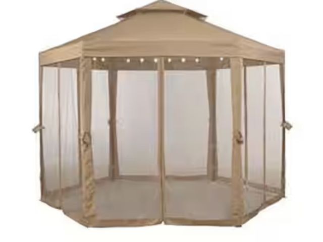 Lot 96-212084 - Hampton Bay
10 ft. x 10 ft. Solar Gazebo Outdoor Patio Replacement Netting
New