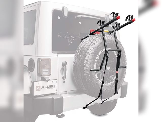 Lot 96-181225 - Allen Sports Deluxe 2-Bike Spare Tire Mounted Carrier, Model 322DN , Black
New 
Msrp $109.99