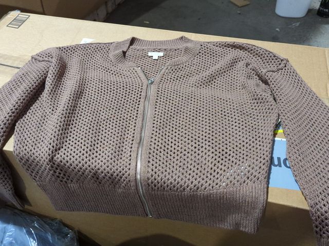 Lot 96-181420 - Pilcro Brown Zip Up Knit Cardigan XL New
