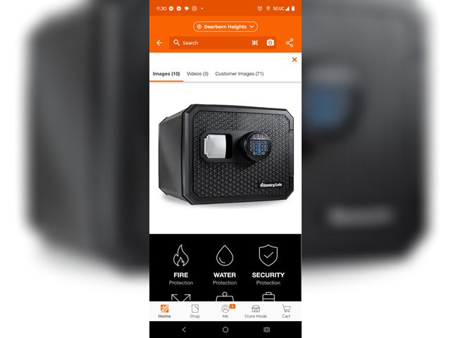 Lot 96-182011 - SentrySafe
0.81 cu. ft. Waterproof and Fireproof Safe for Home with Backlit Digital Keypad and Adjus...