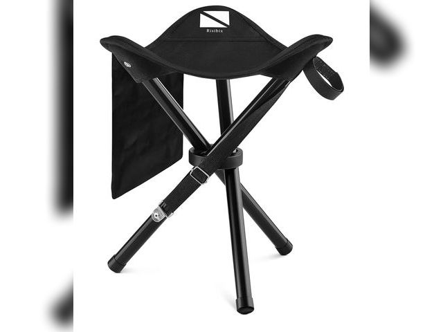 Lot 96-170102 - Foldable Tripod 13.4'' Stool - Ultra Portable Seat, Best for Youth+Pocket - 1 lb Camping Stool, 3 Le...