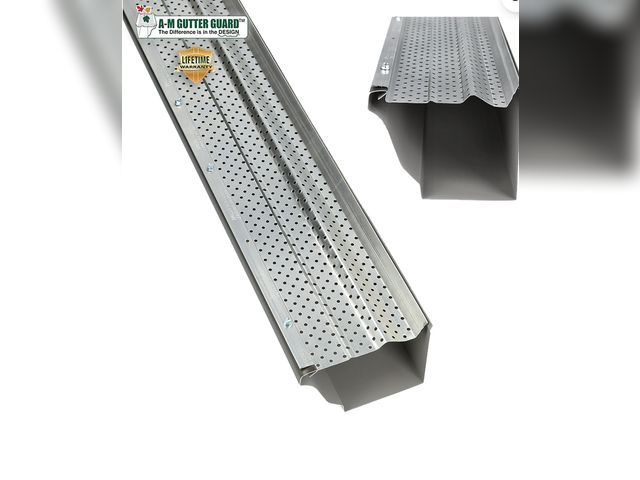 Lot 96-189909 - A-M Gutter Guard - 5" (200 feet, Mill Finish) Heavy-Duty Aluminum - Leaf &amp; Debris Protection for...