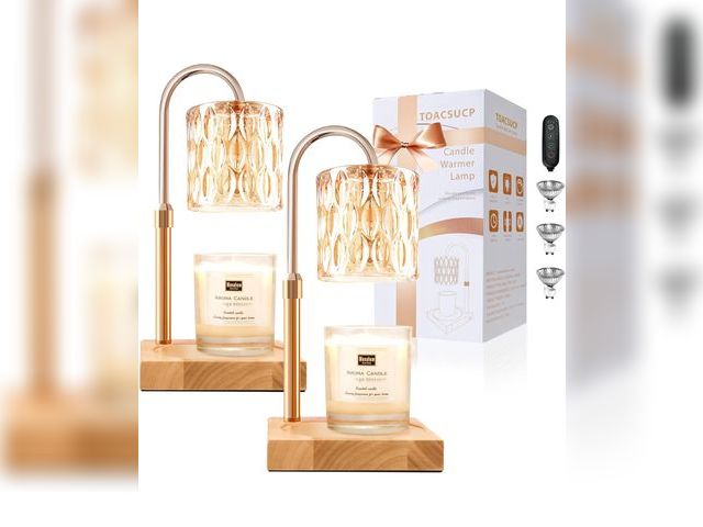 Lot 96-191518 - Candle Warmer Lamp with 3 Bulbs, Adjustable Height Dimmable Candle Warmer with Timer, Compatible wit...