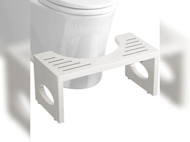 Lot 96-191142 - 7 Inch Bamboo Toilet Stool, Foldable Poop Stool, Bathroom Step Stool Squat (White)
New