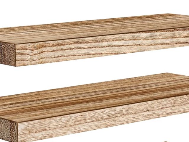 Lot 96-178087 - Floating Shelves, Paulownia Wood Wall Shelves for Bathroom/Living Room/Bedroom/Kitchen/Home Office, ...