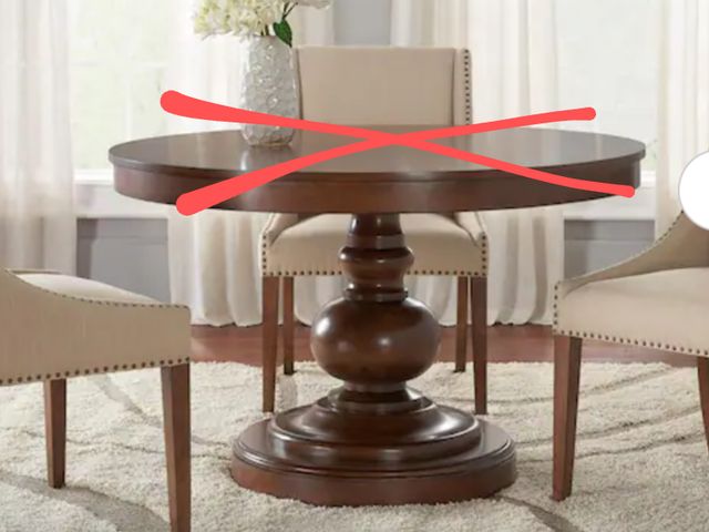 Lot 96-191838 - BASE FOR Home Decorators Collection Greymont Walnut Brown Finish Round Pedestal Dining Table base on...