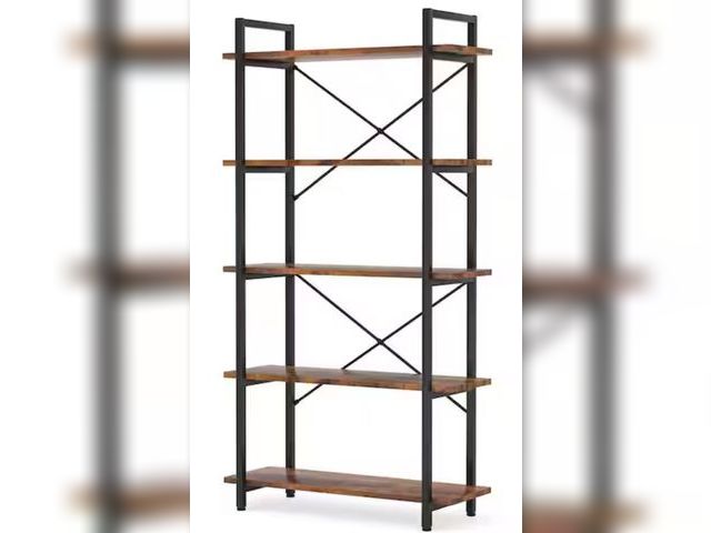Lot 96-173304 - TRIBESIGNS WAY TO ORIGIN
Clinz 63 in. Brown Wood 5-Tier Vintage Bookcase Extra Tall Bookshelf with S...