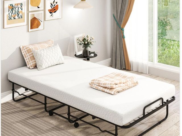Lot 96-188415 - Giantex Twin Folding Bed with Mattress, Roll Away Bed Portable Guest Bed w/Sturdy Metal Frame
New 
M...