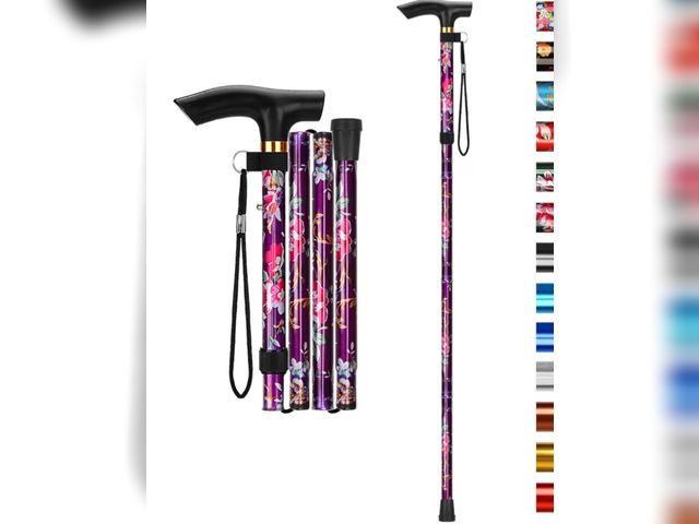 Lot 96-188002 - supregear Folding Cane, 5-Level Adjustable Height Walking Stick Lightweight Collapsible Portable Tra...