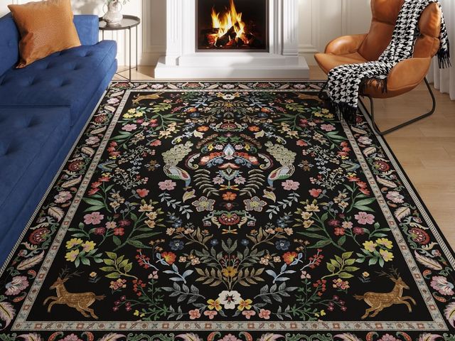 Lot 96-179226 - 8x10 Area Rugs for Living Room Washable Rug Floral Non-Slip Large Rug for Living Room, Bedroom, Farm...