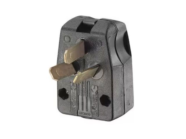 Lot 96-164090 - Leviton 30/50 Amp 3-Pole Angle Plug NEMA 10-30P/10-50P, Black 287-T
New