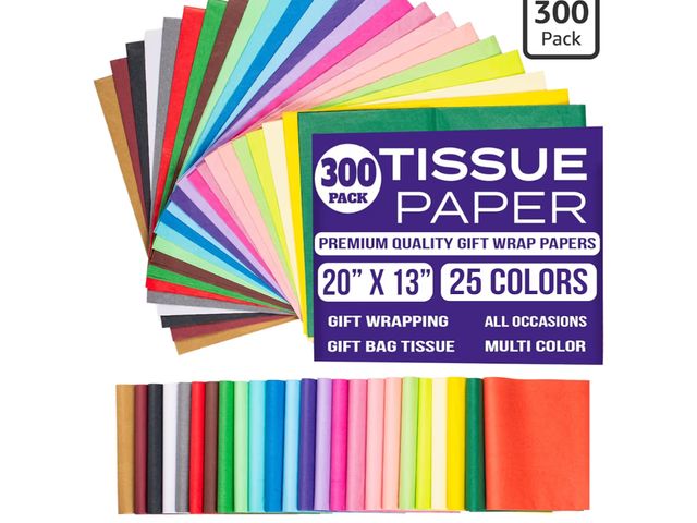 Lot 96-193496 - Box of 11 Packs of Purple Papers Multicolor Assorted Gift Tissue | 20x13 Inches Pack of 300 Sheets| ...