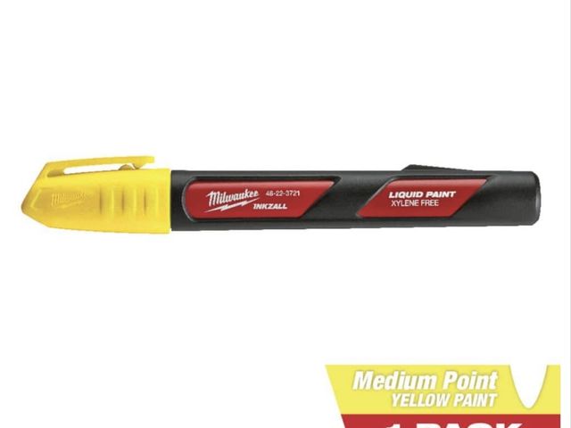 Lot 96-198045 - Milwaukee
INKZALL Yellow Permanent
Paint Marker
New