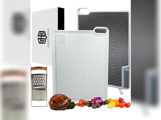 Lot 96-192942 - Durable Stainless Steel Cutting Board – Easy-to-Clean Titanium Cutting Boards for Kitchen, Food-Safe...