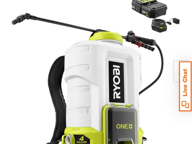Lot 96-160018 - Ryobi ONE+ 18V Cordless Battery 4 Gal. Backpack Chemical Sprayer with 2.0 Ah Battery and Charger RYO...