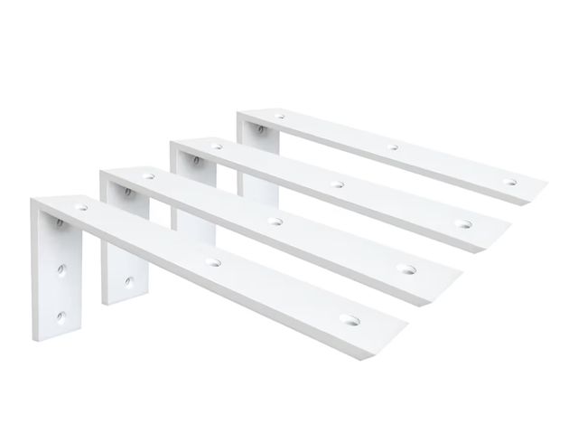 Lot 96-187772 - Countertop Support Bracket 4 Pack White 3/8" Thick Heavy Duty Hidden Shelf Bracket 18" x 8" x 2 1/2"...