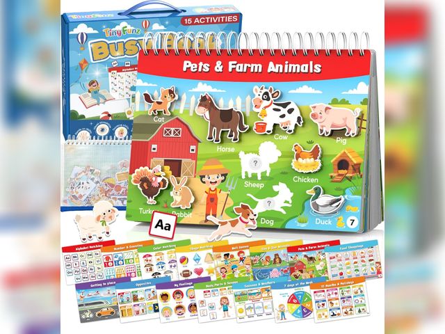 Lot 96-200151 - Montessori Busy Book Toys for Toddlers - Preschool Learning Activities Book | Pre-Assembled Educatio...