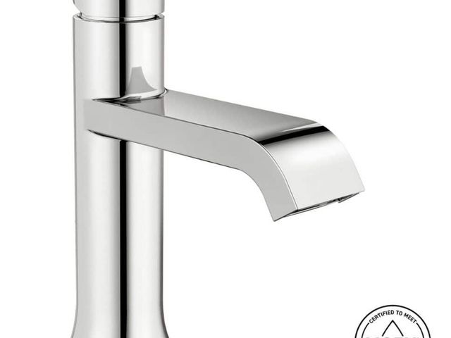 Lot 96-179446 - MOEN Genta Single Handle Single Hole Bathroom Faucet with Drain Kit Included in Chrome MSRP $107 New