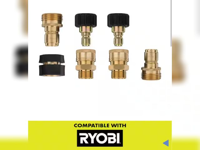 Lot 96-162476 - RYOBI 7-Piece Pressure Washer Quick Connect Upgrade Kit new