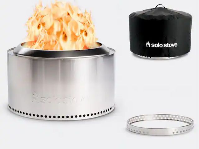 Lot 96-198761 - Solo Stove
Canyon 30 in Stainless Steel Wood Burning Outdoor Fire Pit with Stand and Shelter
New 
Ms...