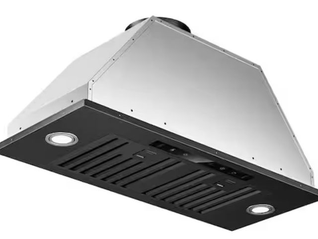 Lot 96-211095 - VIKIO PRO 30 in. 900 CFM Ducted to Ductless Convertible Insert Range Hood in Black Stainless Steel, ...