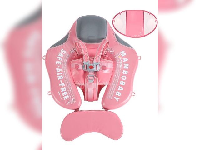 Lot 96-170840 - Mambobaby Float Add Tail Baby Swim Float with Canopy Solid Pool Infant Swim Trainer Swimming Trainin...