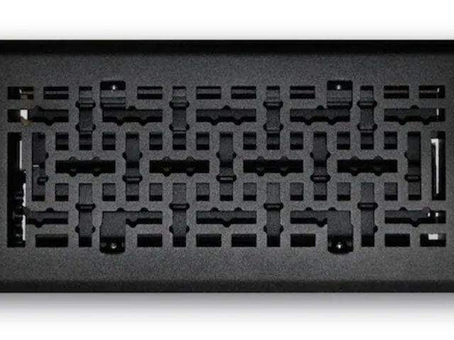 Lot 96-232592 - Box of 10 T.A. Industries 4 in. x 10 in. Modern Contempo Floor Diffuser in Matte Black New