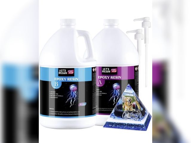 Lot 96-198855 - 2 Gallon Epoxy Resin with Pumps, Bubble Free Resin Epoxy Kit, Crystal Clear Epoxy Resin and Hardener...