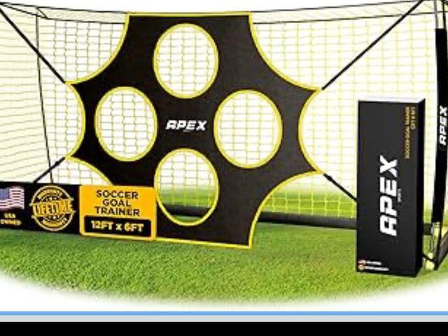 Lot 96-177092 - 12x6 FT Soccer Goal with Precision Target – Portable Soccer Net with Removable 10-Hole Target, Porta...
