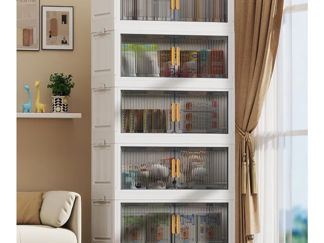 Lot 96-177817 - 100Gal Stackable Plastic Storage Bins with Lids, Collapsible Closet Organizers and Storage with Whee...