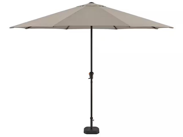 Lot 96-165297 - Hampton Bay
11 ft. Steel Market Patio Umbrella in Riverbed Tan

New 

MSRP $150