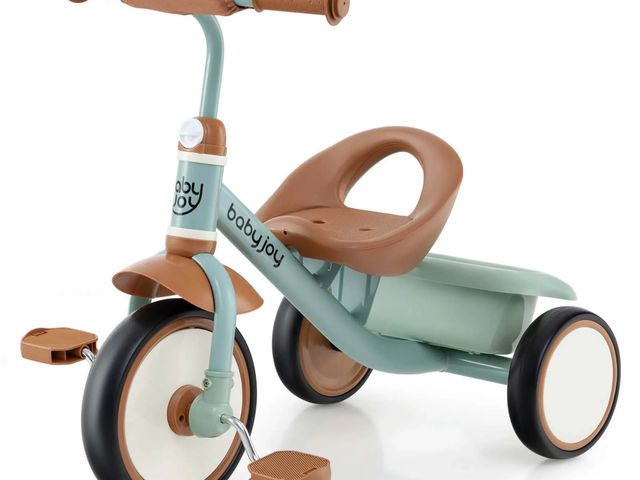 Lot 96-192214 - Costway Kids Tricycle Toddler Trike with Adjustable Seat &amp; Storage Basket 3 Wheel Bike Green
Par...