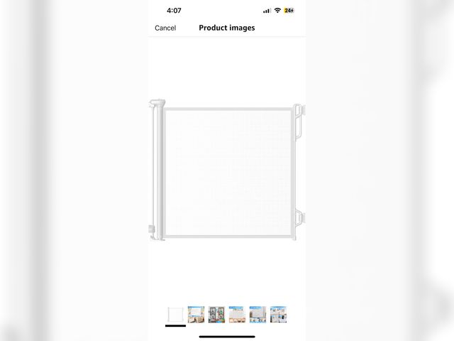 Lot 96-187804 - Retractable Safety Baby Gate or Mesh Dog Gate,Durable Portable Mesh Retractable Gate,Easy to Use for...