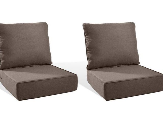 Lot 96-181990 - moosprr PlushCore 22 in. x 24 in. x 6 in. 4-Piece Deep Seating Outdoor Dining Chair Thick Cushion Se...