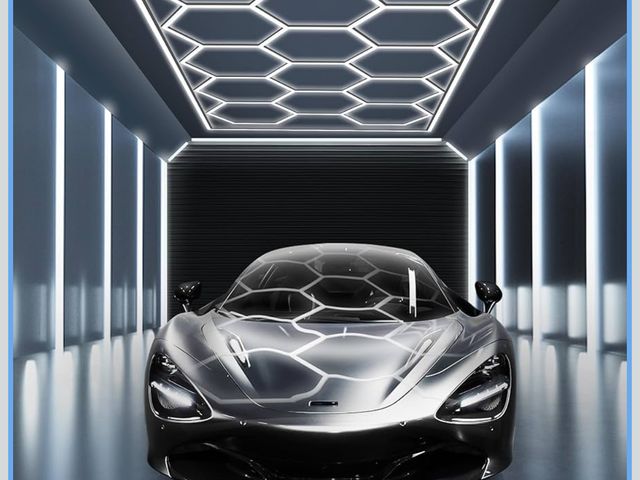 Lot 96-180923 - MODERN Hexagon Garage Light: Higher Brightness 720W 86400 Lumens Hexagon Led Garage Light with Recta...