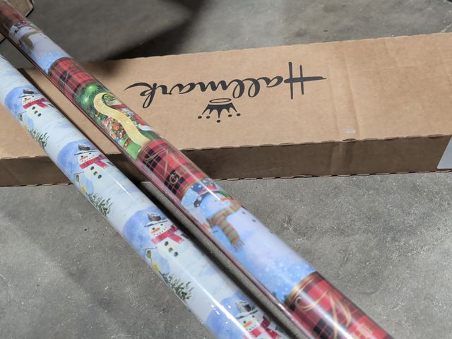 Lot 96-195595 - 2 Roll Bundle of Hallmark Christmas Wrapping Paper Snowman and Santa New