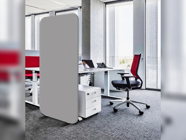 Lot 96-188209 - DECOLAB Standing Room Dividers, Privacy Divider Panel Wall, Portable Divider Separator Screen for Cl...